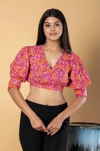 Pink cotton crop top