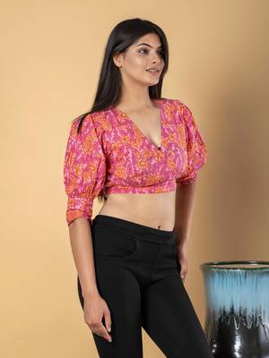 Pink cotton crop top 2