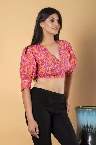 Pink cotton crop top