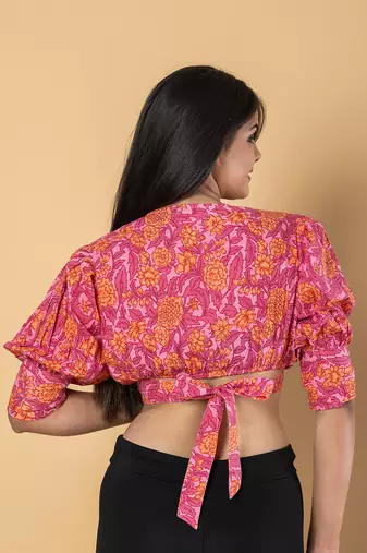 Pink cotton crop top