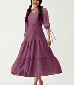 Trendmalls Satin cotton flared pleated western dress