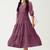 Satin cotton flared pleated western dress