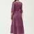 Satin cotton flared pleated western dress