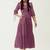 Satin cotton flared pleated western dress