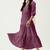Satin cotton flared pleated western dress