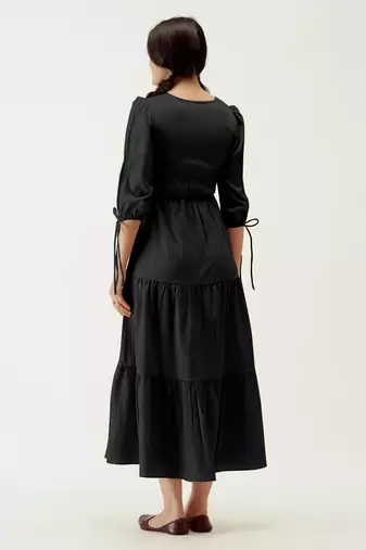Trendmalls Satin cotton flared pleated western dress
