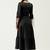 Satin cotton flared pleated western dress
