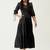 Satin cotton flared pleated western dress