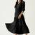 Satin cotton flared pleated western dress