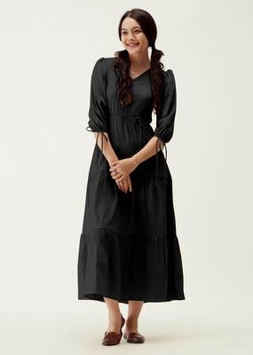 Trendmalls Satin cotton flared pleated western dress 5
