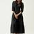 Satin cotton flared pleated western dress
