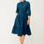 Satin cotton flared pleated western dress