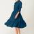 Satin cotton flared pleated western dress