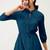 Satin cotton flared pleated western dress
