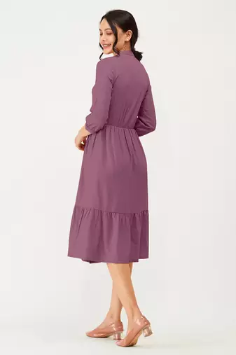 Trendmalls Satin cotton flared pleated western dress