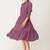 Satin cotton flared pleated western dress