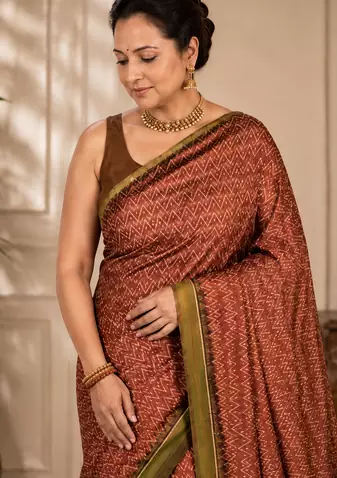 Multicolor Silk blend Printed Saree