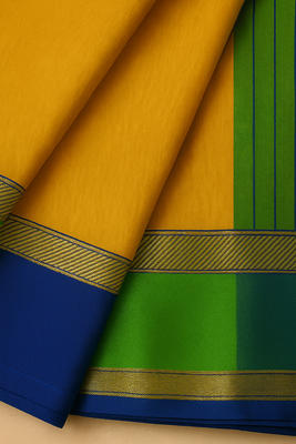 Multicolor Maheshwari Saree With Blouse 3