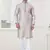 Grey silk with digital printed kurta payjama for mens wear
