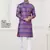 Purple silk with digital printed kurta payjama for mens wear