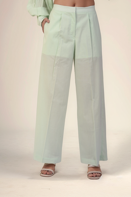Mint-green-cotton-loose-trouser 1