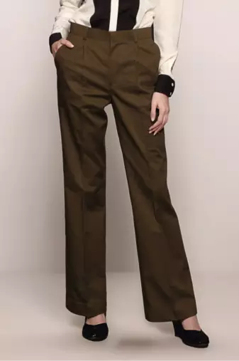 Brown cotton parallel trouser