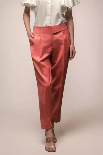 Peach long belt trouser