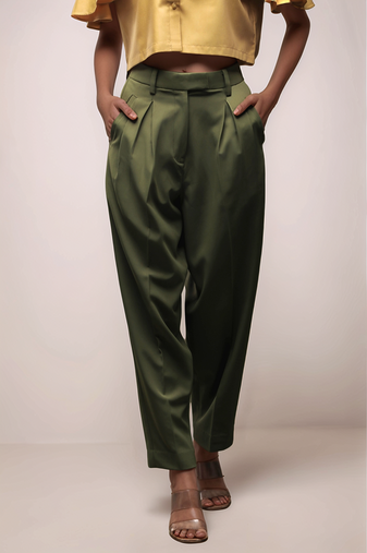 Moss green baggy pant