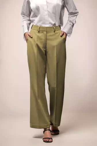 Light green parallel trouser