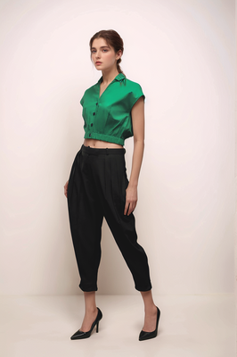 Black cropped baggy pant 2