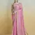 Pink  khadi silk blend saree with tussle 