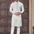 Off white art silk long kurta with cotton payjama for mens wear