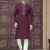 Purple art silk long kurta with cotton payjama for mens wear