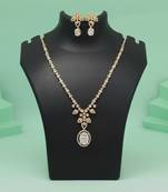 White color american diamond necklace set with sparkling designer style appeal