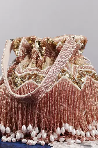 suede pinkpotli bag with handle