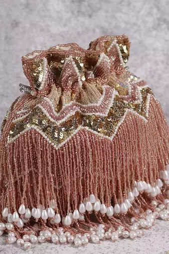 suede pinkpotli bag with handle