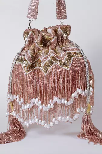 suede pinkpotli bag with handle