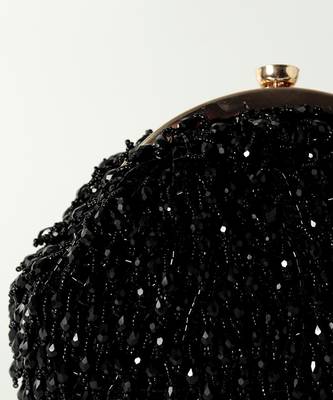 Black suede handcrafted batua bag 4