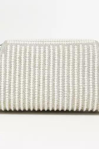 White suede clutch bag for women