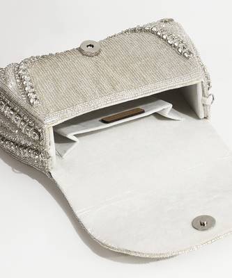 White suede clutch bag for women 4