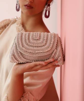 White suede clutch bag for women 5