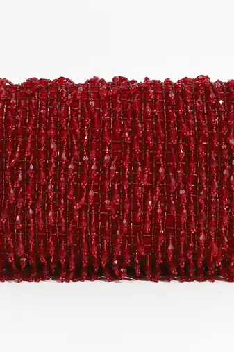 Red suede beaded flap over clutch bag