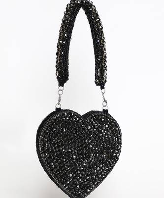 Black suede mini heart bag 1