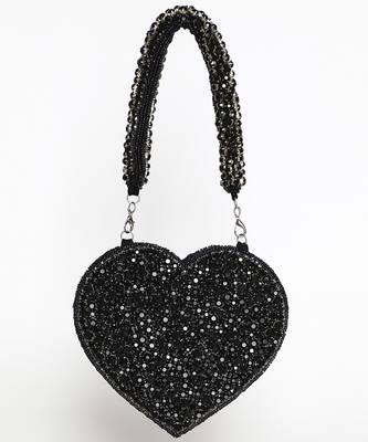 Black suede mini heart bag 2