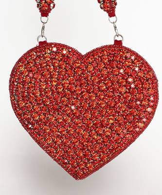 Red suede mini heart bag 2