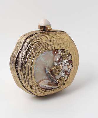 Embellished gold mother of pearl clutch 3