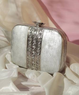 silver intricate brass wirework clutch 1