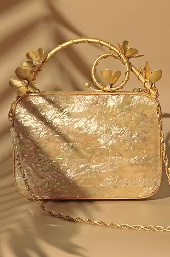 Gold clutch with removeable chain