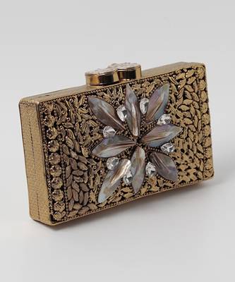 Embellished mother of pearl gold clutch 3