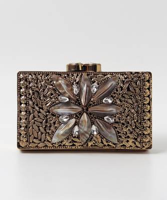 Embellished mother of pearl gold clutch 4